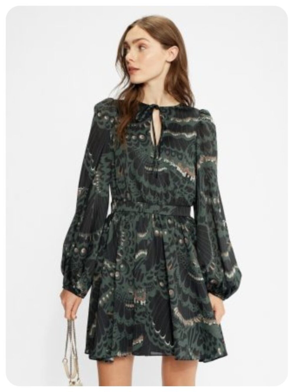 Ted Baker London Crissy Butterfly Print Long Sleeve Dress sz 3